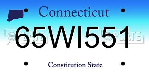 65WI551 Connecticut License Plate
