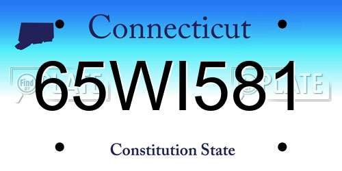 65WI581 Connecticut License Plate