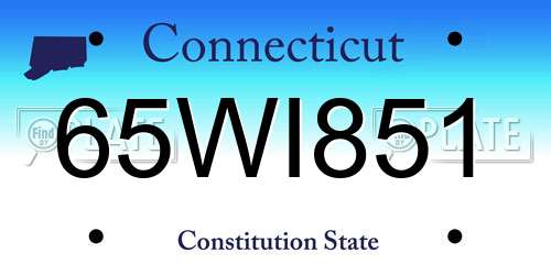 65WI851 Connecticut License Plate