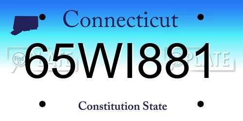 65WI881 Connecticut License Plate