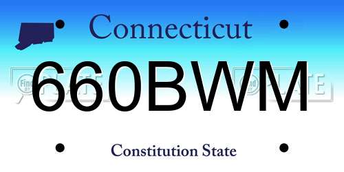 660BWM Connecticut License Plate