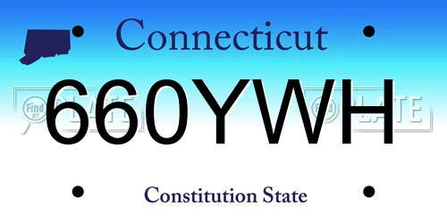 660YWH Connecticut License Plate