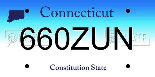 660ZUN Connecticut License Plate