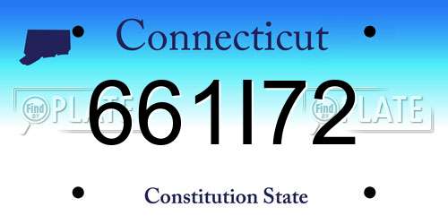 661I72 Connecticut License Plate