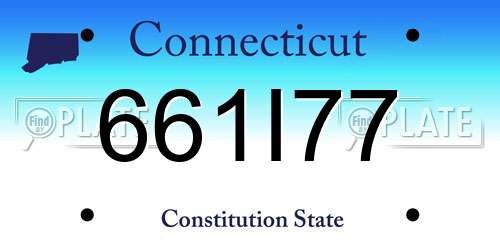 661I77 Connecticut License Plate