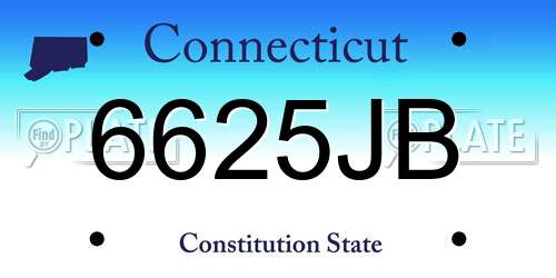 6625JB Connecticut License Plate
