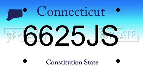 6625JS Connecticut License Plate