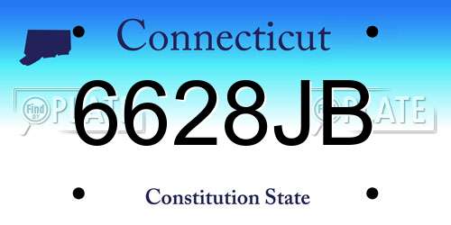 6628JB Connecticut License Plate