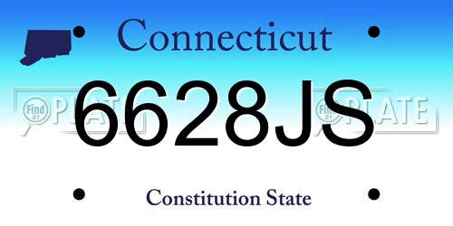 6628JS Connecticut License Plate
