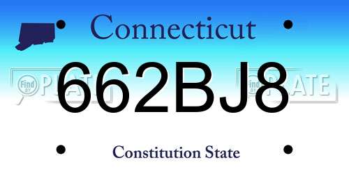 662BJ8 Connecticut License Plate