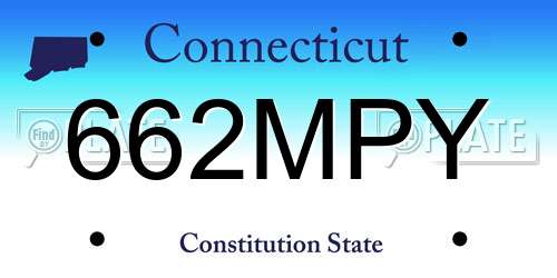 662MPY Connecticut License Plate