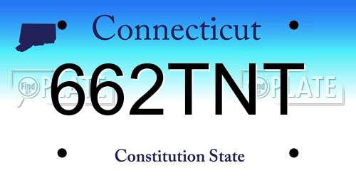 662TNT Connecticut License Plate