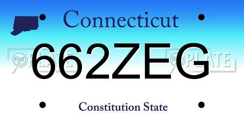 662ZEG Connecticut License Plate