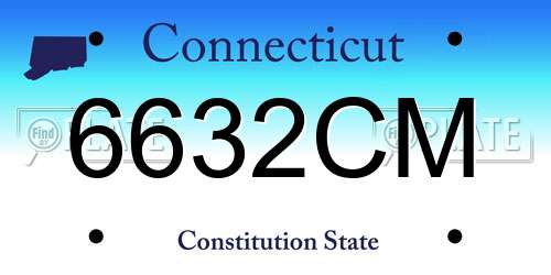 6632CM Connecticut License Plate