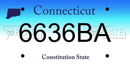 6636BA Connecticut License Plate