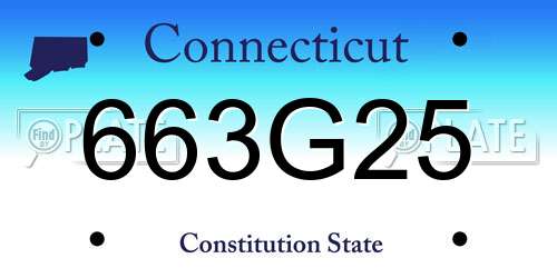663G25 Connecticut License Plate