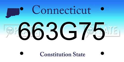 663G75 Connecticut License Plate