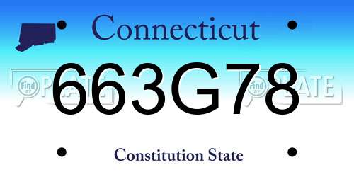 663G78 Connecticut License Plate