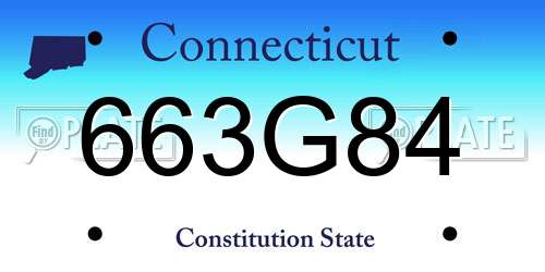 663G84 Connecticut License Plate