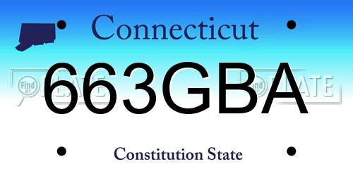 663GBA Connecticut License Plate