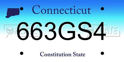 663GS4 Connecticut License Plate