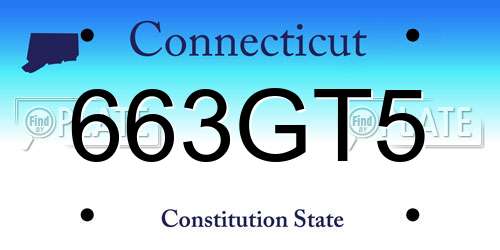 663GT5 Connecticut License Plate