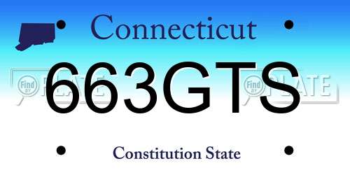 663GTS Connecticut License Plate