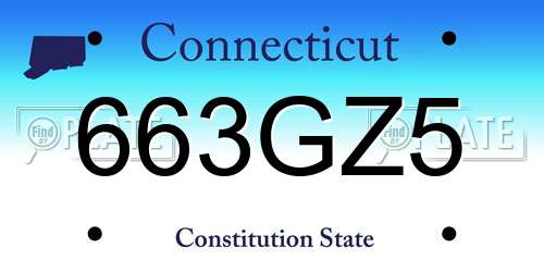 663GZ5 Connecticut License Plate