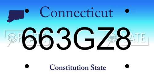 663GZ8 Connecticut License Plate