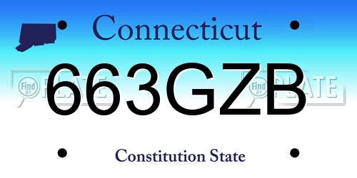 663GZB Connecticut License Plate