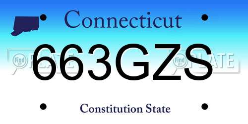 663GZS Connecticut License Plate