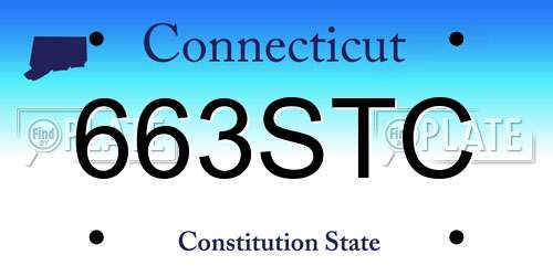 663STC Connecticut License Plate