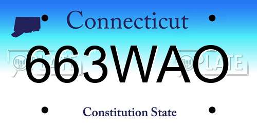 663WAO Connecticut License Plate