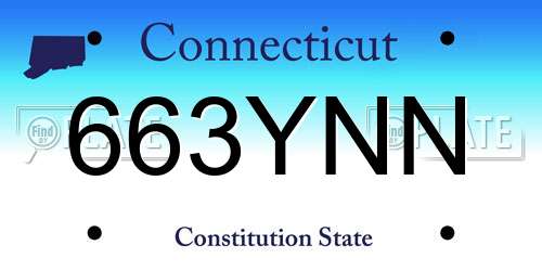 663YNN Connecticut License Plate
