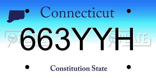 663YYH Connecticut License Plate