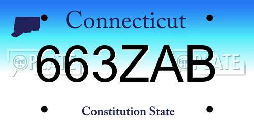 663ZAB Connecticut License Plate