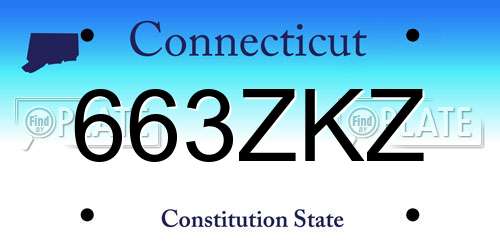 663ZKZ Connecticut License Plate