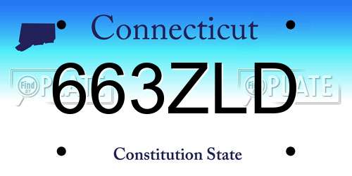 663ZLD Connecticut License Plate