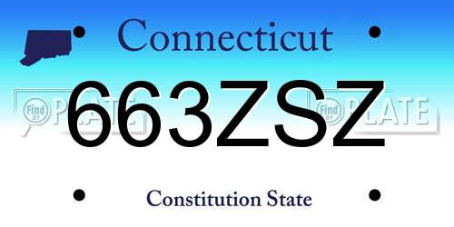 663ZSZ Connecticut License Plate