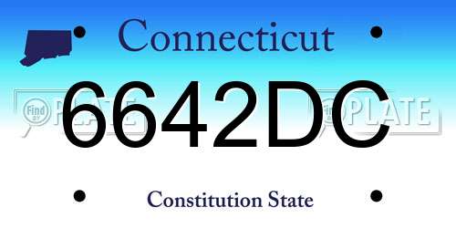 6642DC Connecticut License Plate