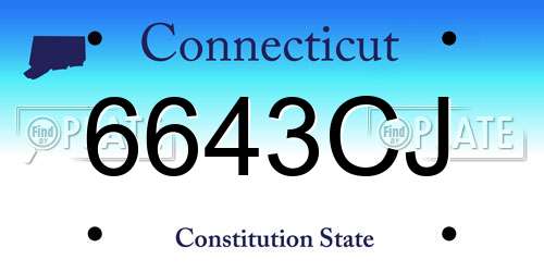6643CJ Connecticut License Plate
