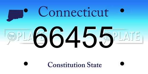 66455 Connecticut License Plate