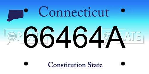 66464A Connecticut License Plate