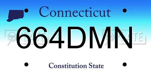 664DMN Connecticut License Plate