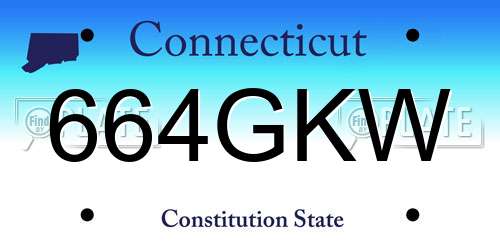 664GKW Connecticut License Plate