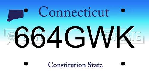 664GWK Connecticut License Plate