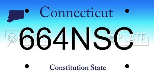 664NSC Connecticut License Plate