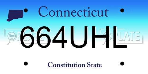 664UHL Connecticut License Plate