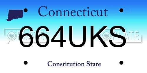 664UKS Connecticut License Plate