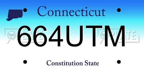 664UTM Connecticut License Plate